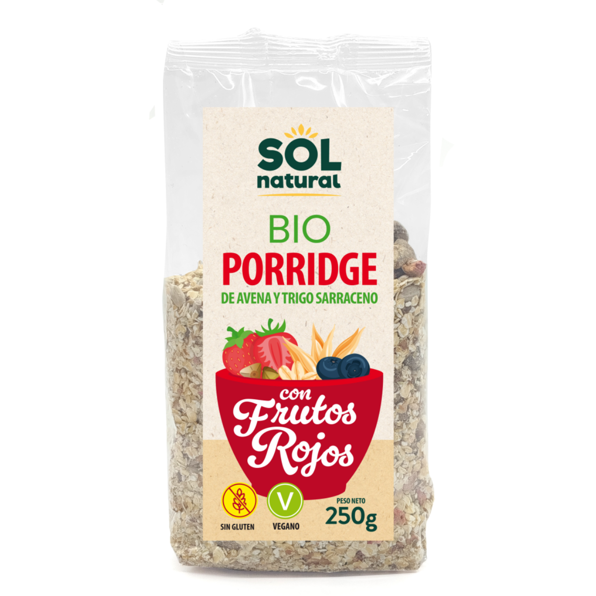 Buchweizen-Porridge mit Hafer und roten Beeren BIO Sol Natural 250 g