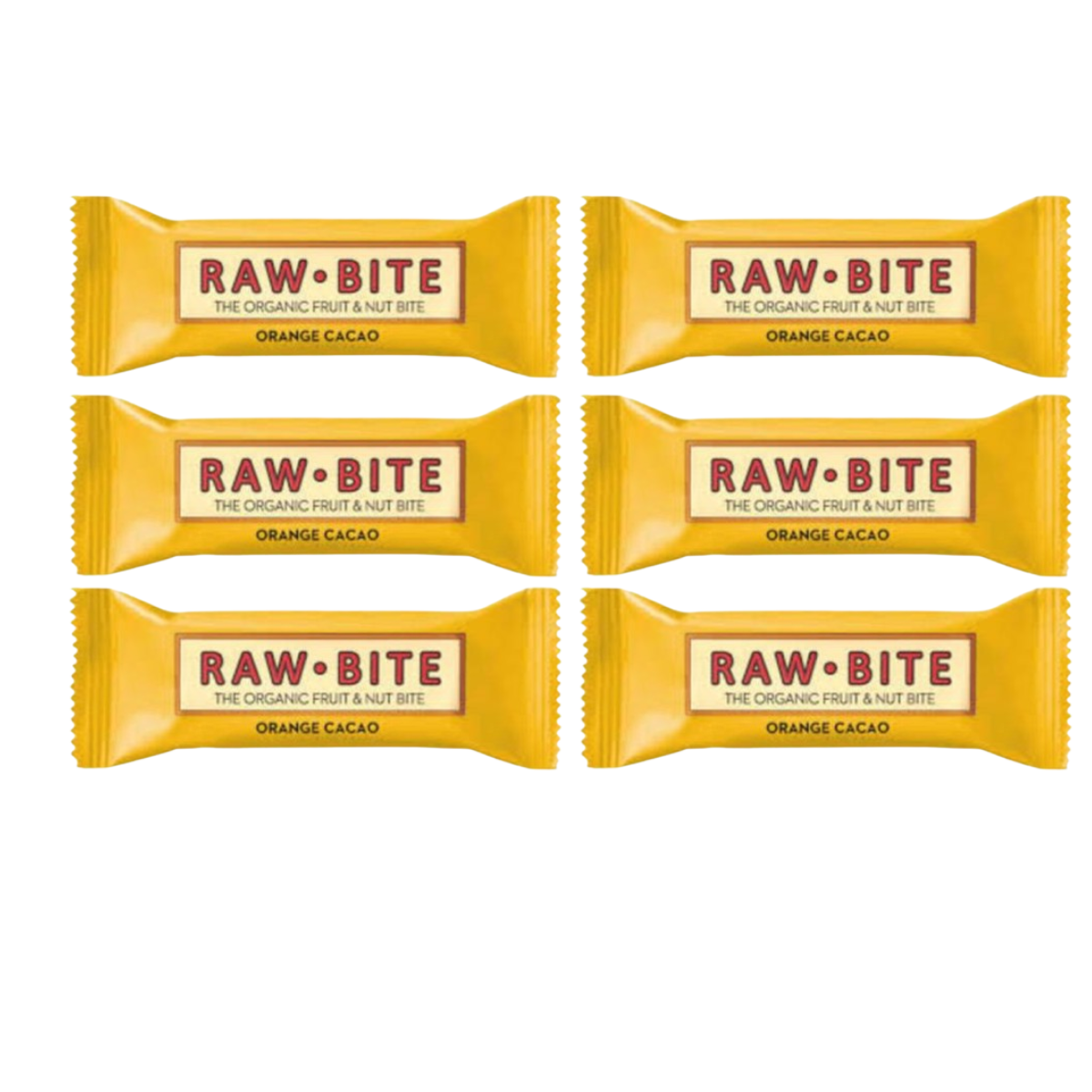 Pakket x6 Biologische repen Raw-Bite Cacao en Sinaasappel 50 g