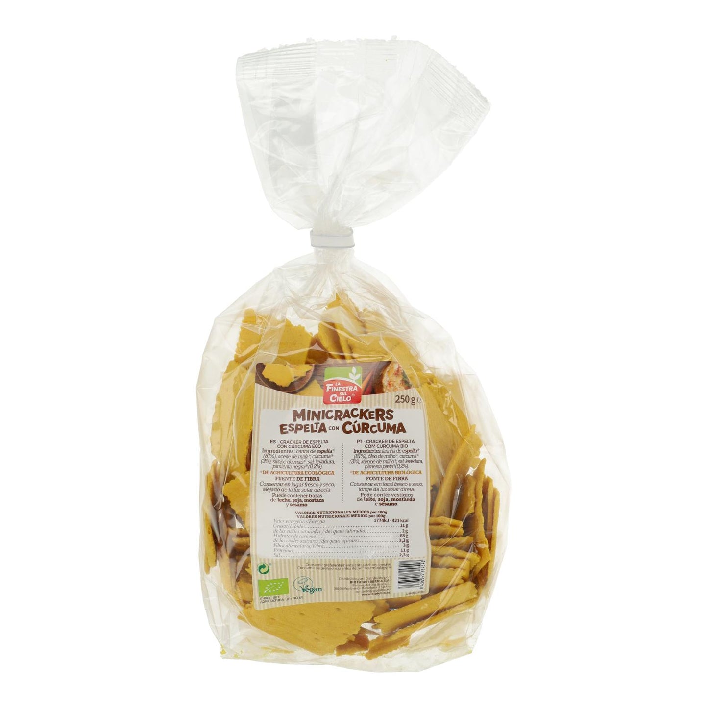 Mini-crackers van spelt met kurkuma en peper La Finestra Sul Cielo 250 g