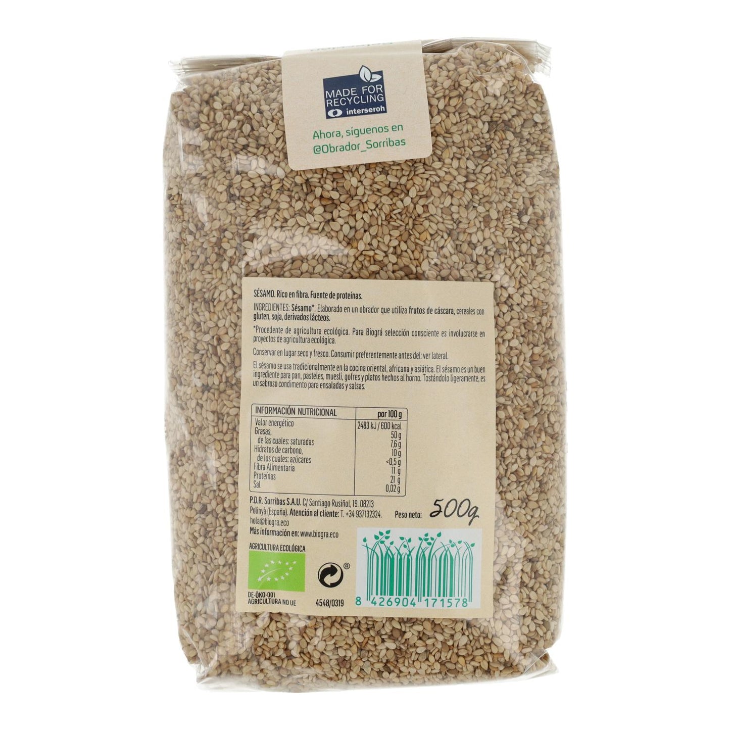 Sesamo crudo biologico Biográ 500 g