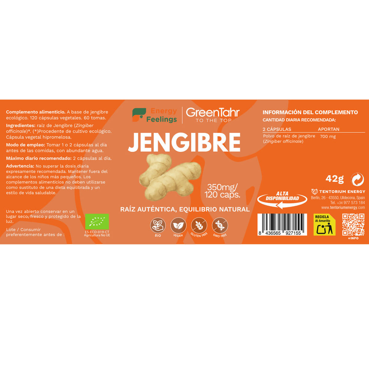 Imbir ECO Energy Feelings 120 kapsułek