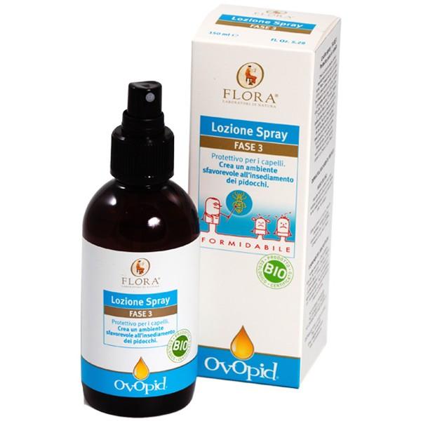 Lozione spray antipidocchi Ovopid Fase 3 Flora, 150 ml