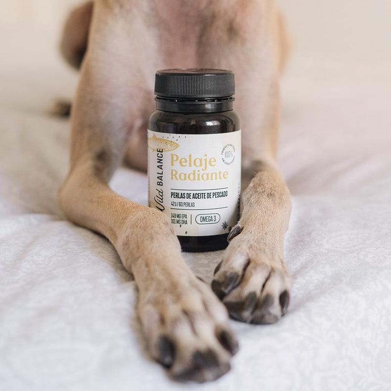 Pelaje Radiante Cápsulas Omega 3 natural para mascotas Wild Balance 60 perlas