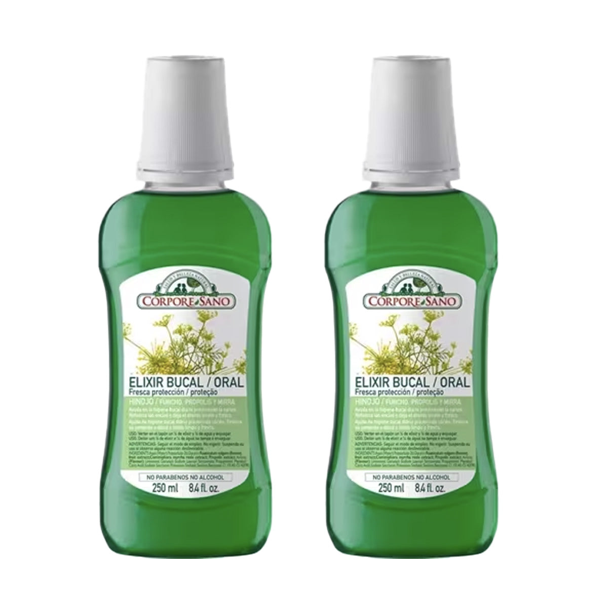 Pack 2x Élixir buccal propolis et fenouil Corpore Sano 250 ml