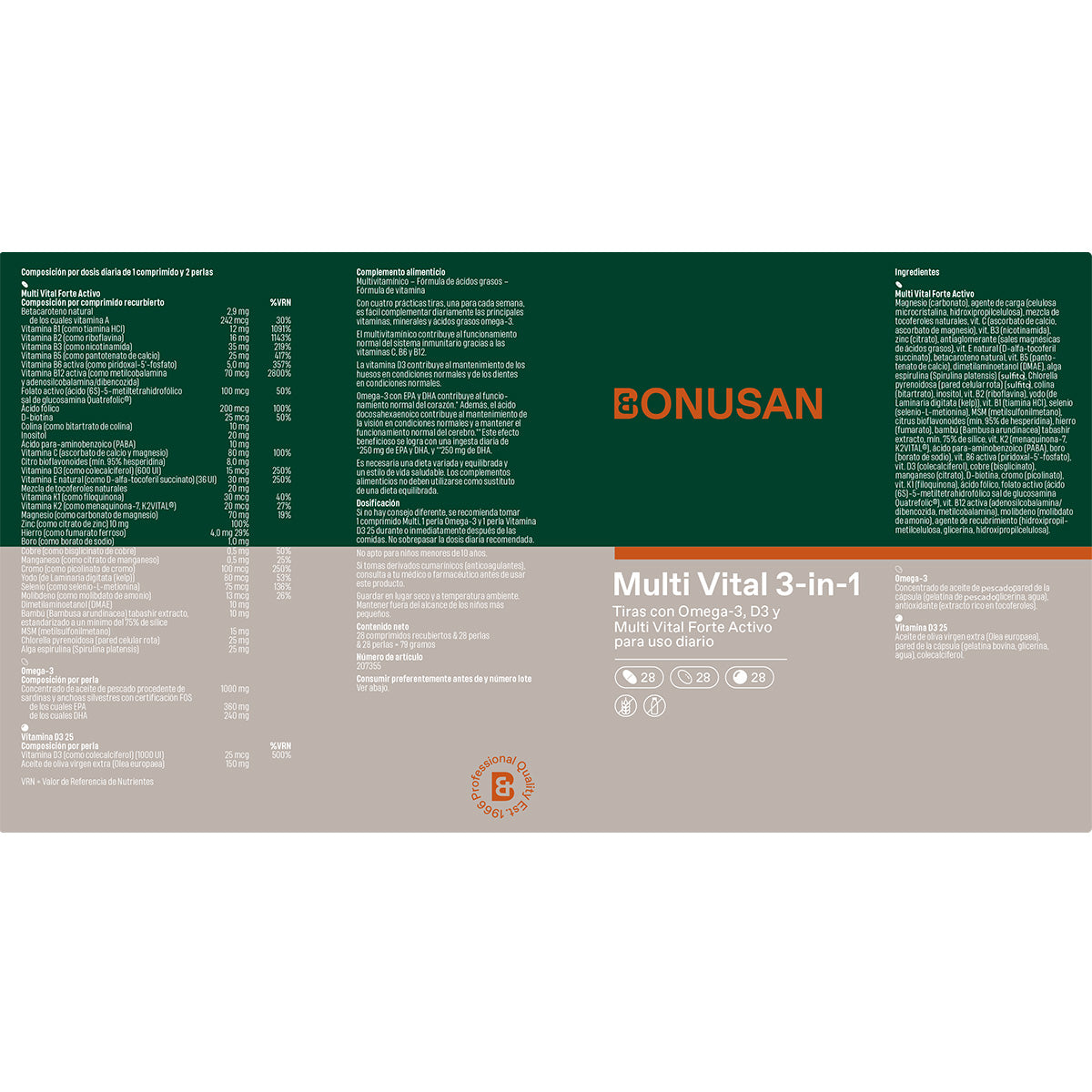 Multi Vital 3-in-1, Bonusan, 84 tablets