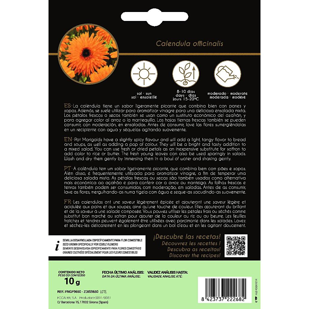 Graines de fleurs comestibles de calendula Rocalba