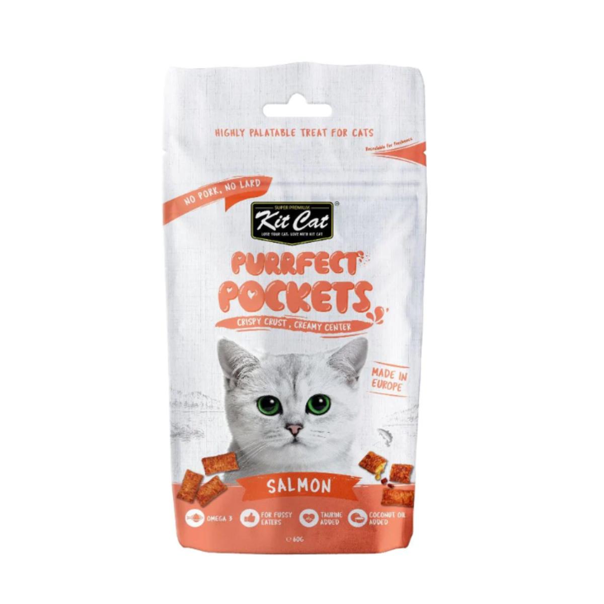 Kit Cat Purrfect Pockets - Saumon 60 g Snack pour chats