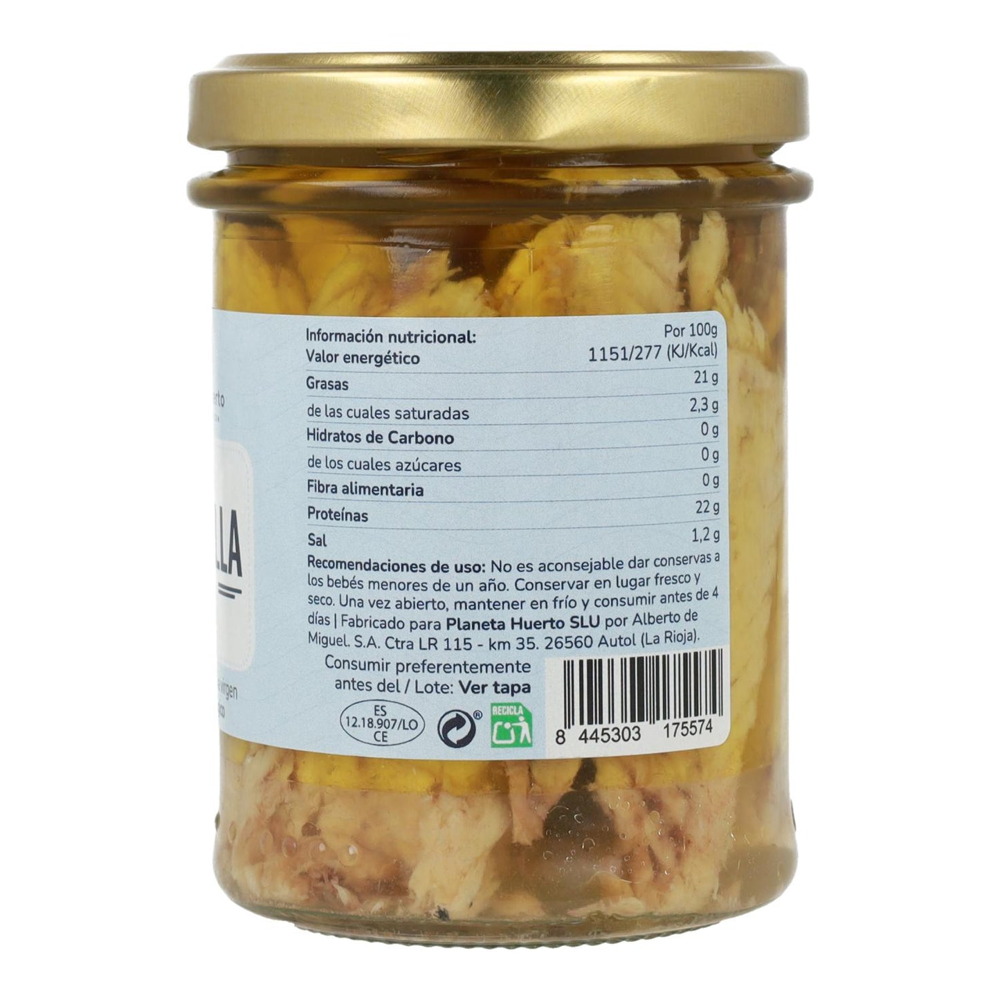 Pack 6x Mackerel in olive oil ECO Planeta Huerto 190 gr