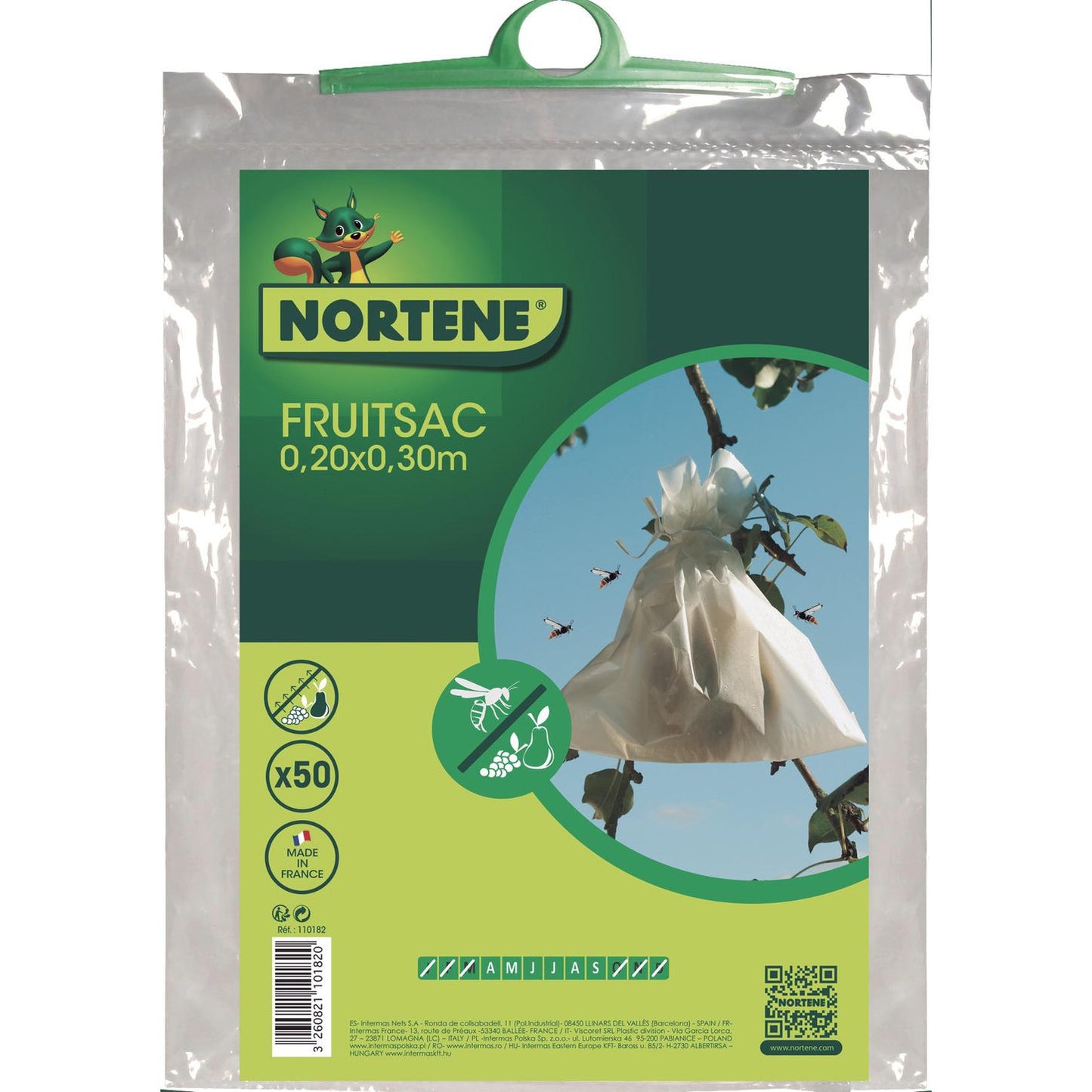 Fruitsac Nortene Protective Fruit Bags 50 pcs 17 x 22 cm.