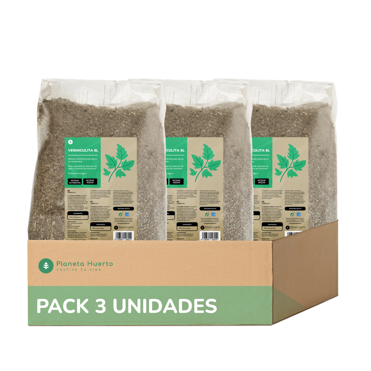 Pack 3xPlanet Gemüsegarten Vermiculite 8 Liter