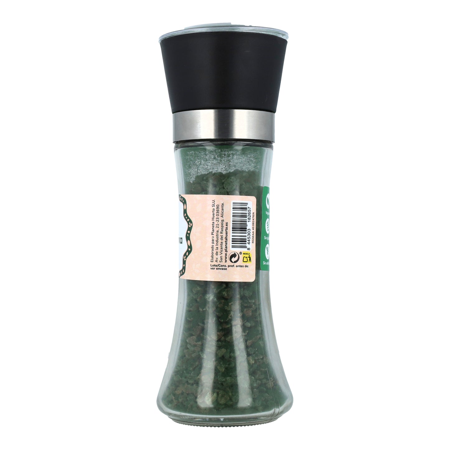 Rosa saltkvarn med Spirulina-tång ECO Planeta Huerto 200g