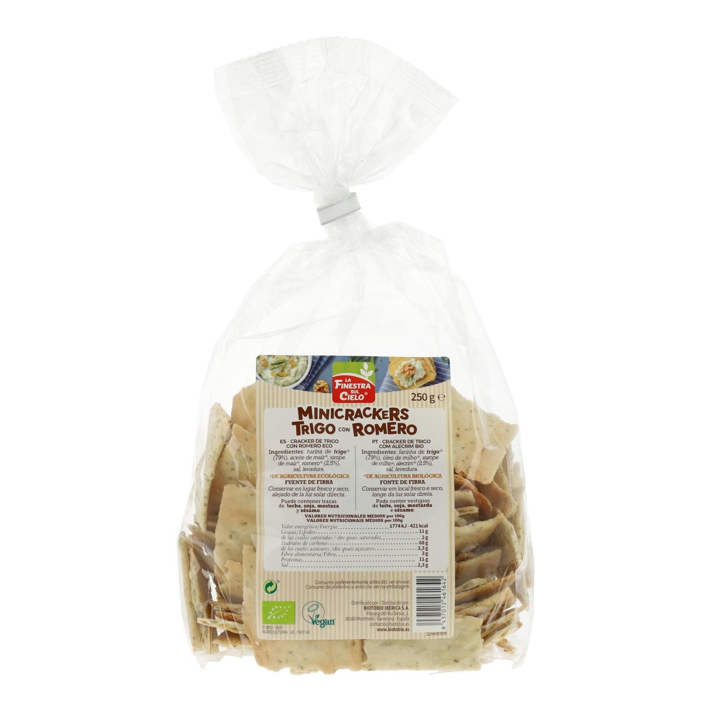 Mini-tarwecrackers met rozemarijn La Finestra Sul Cielo 250 g