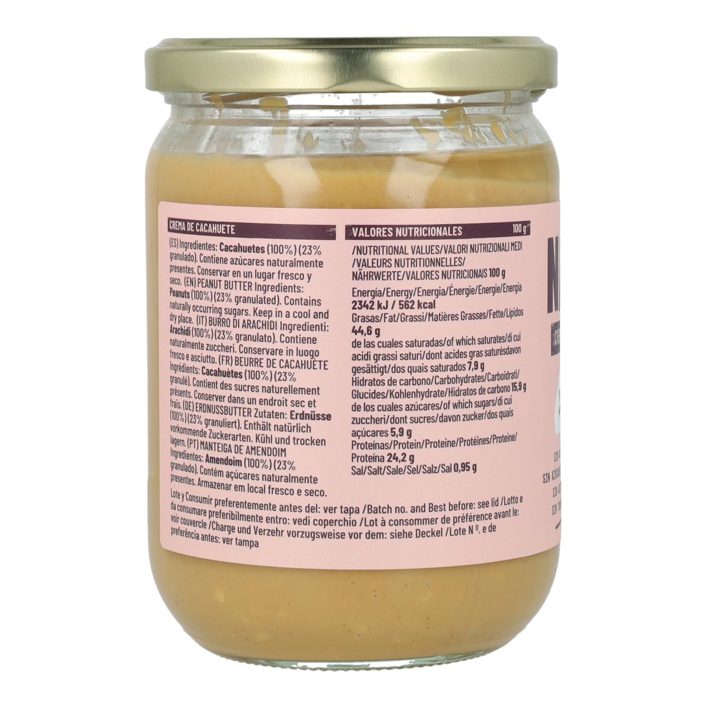 Beurre de cacahuète crunchy Natruly 500 g
