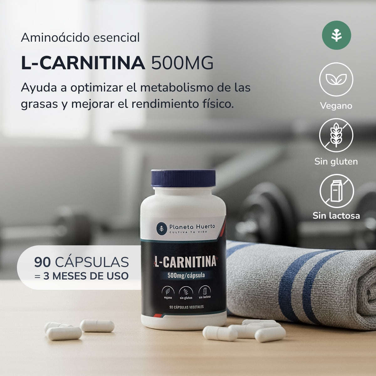 L-karnityna 500 mg Planeta Huerto 90 kaps.