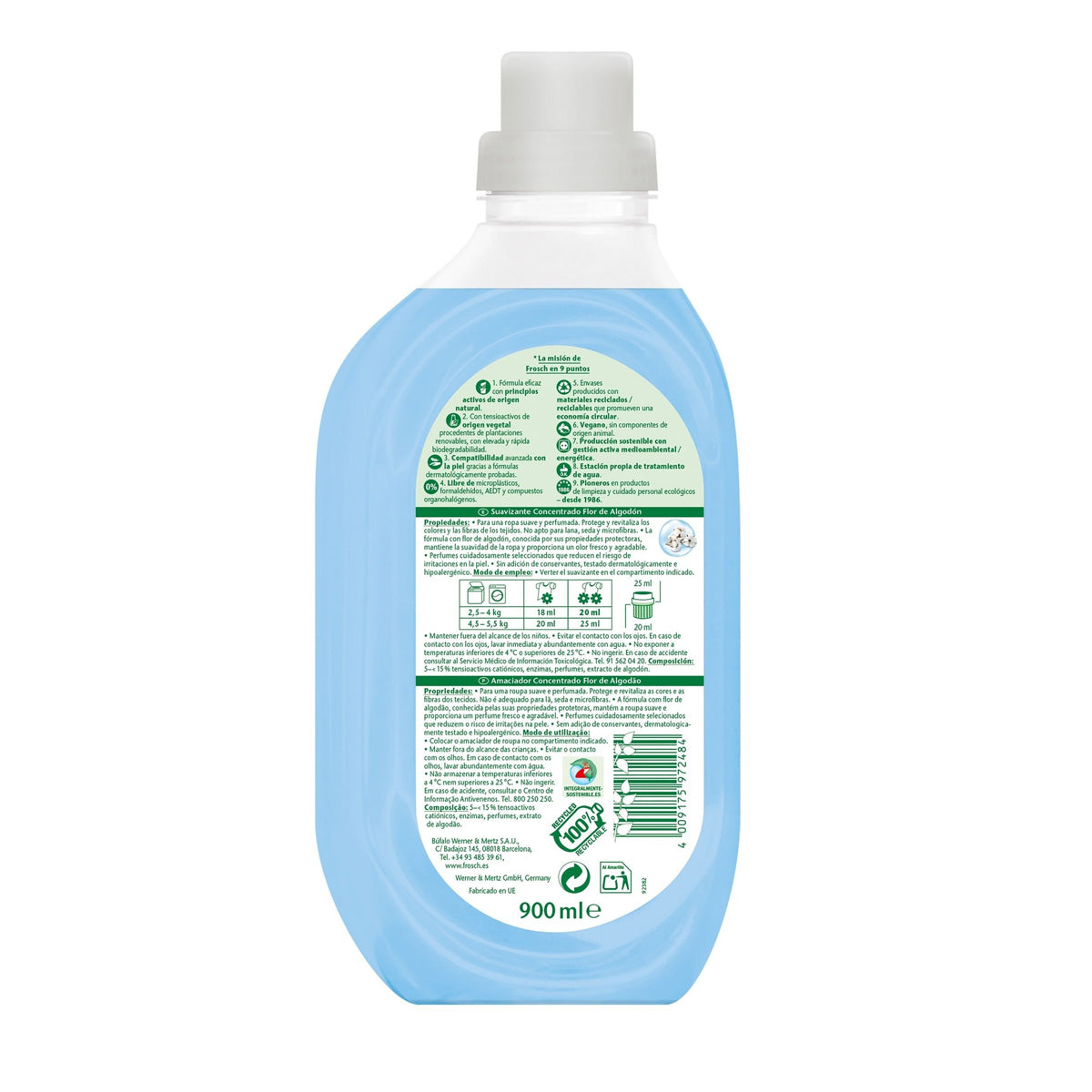 Adoucissant Flor Algodón Frosch 900 ml