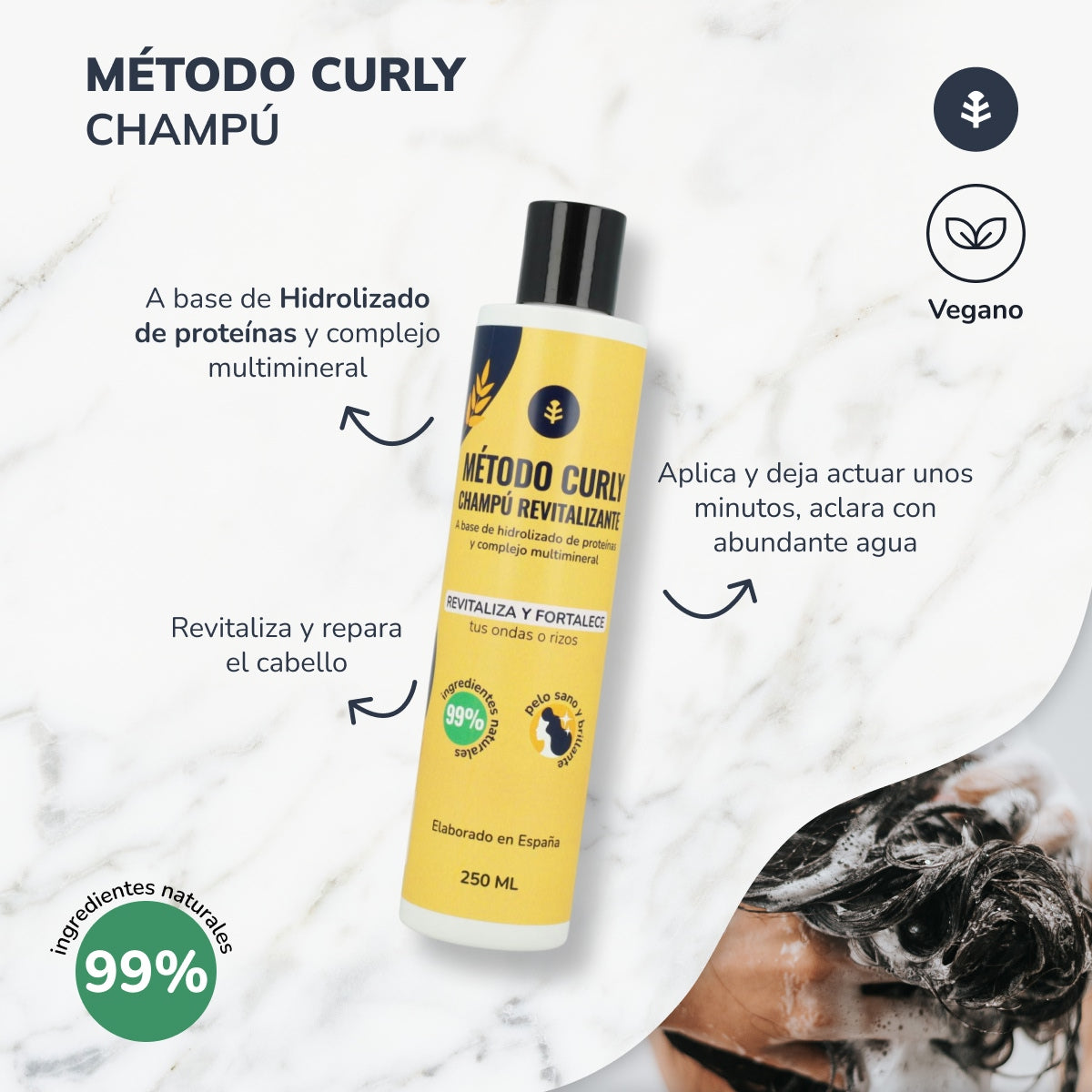 Curly Method Pack: schampo, mask och inpackning Planeta Huerto
