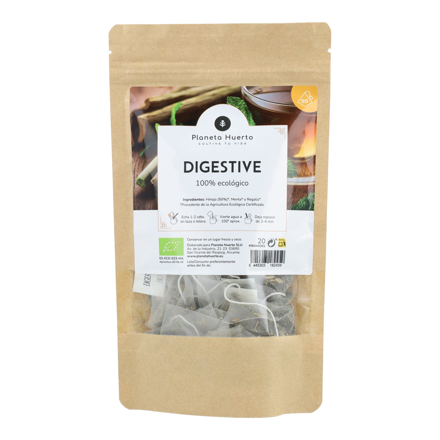 Digestive Infusion ECO Fänkål, mynta och lakrits Planeta Huerto 20 pyramider