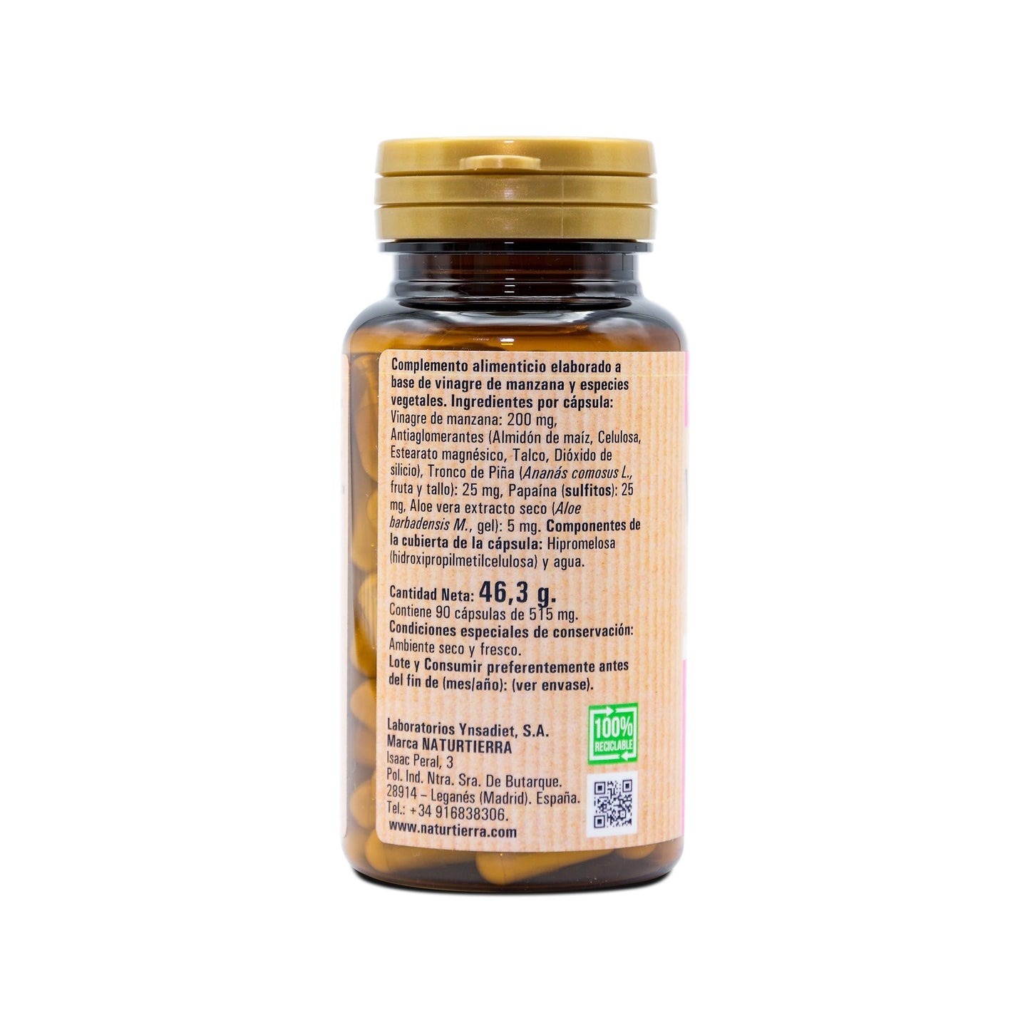 Vinaigre de pomme, 90 capsules NaturTierra