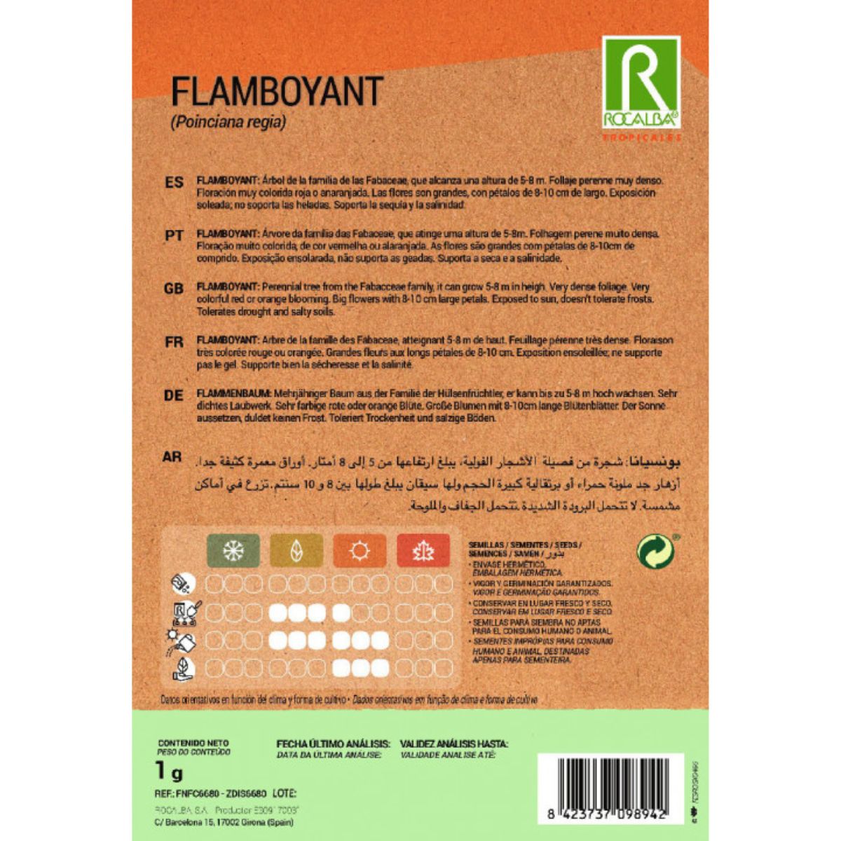 Nasiona flamboyantu Ponciana regia