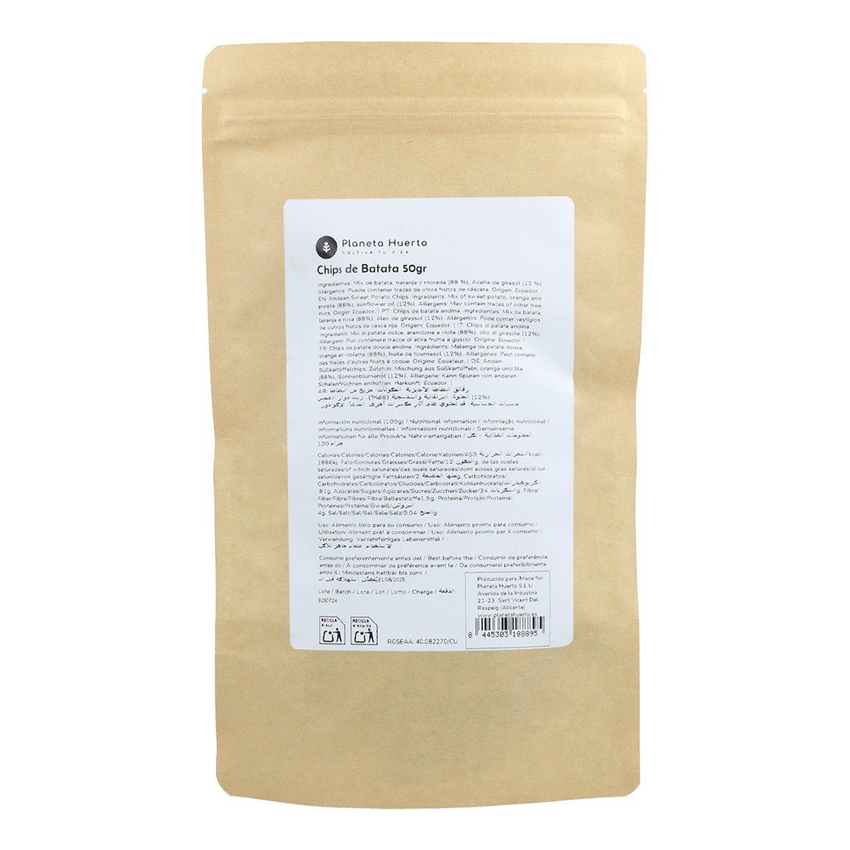 Süßkartoffelchips Planeta Huerto 50gr