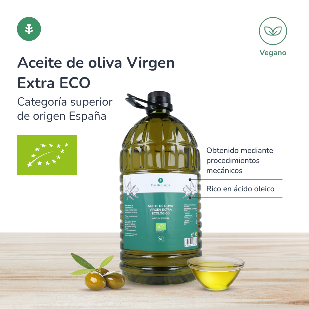 Natives Olivenöl Extra ECO Planeta Huerto 5 L