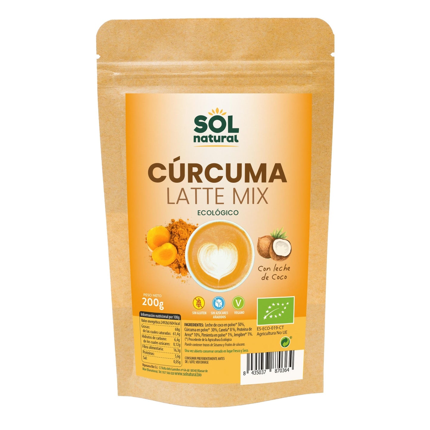 Kurkuma Latte Mix bio 200 g Sol Natural