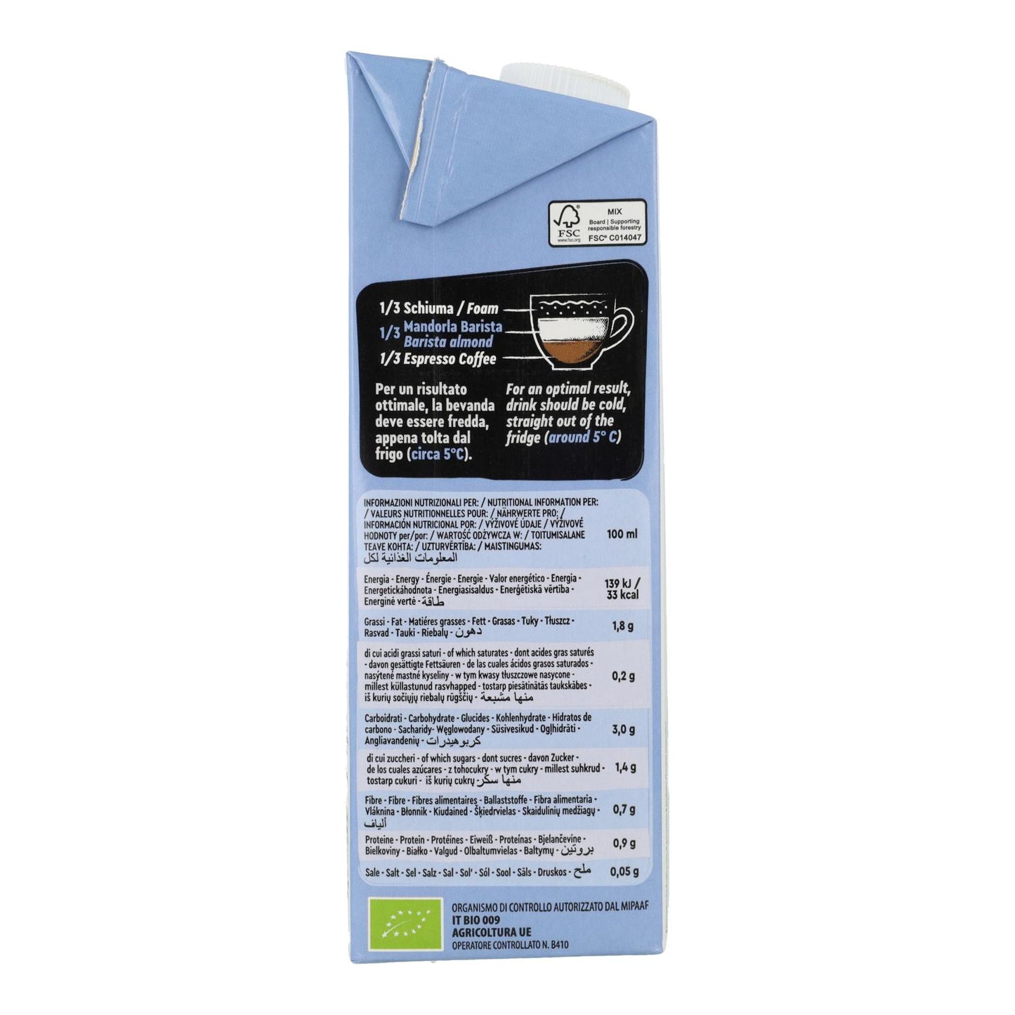 Napój migdałowy Barista bezglutenowy BIO Vitariz 1 l