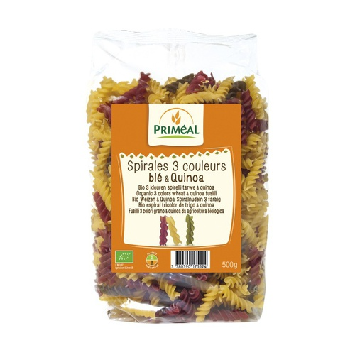 Tricolor-spiraler med vete och quinoa Priméal 500 g