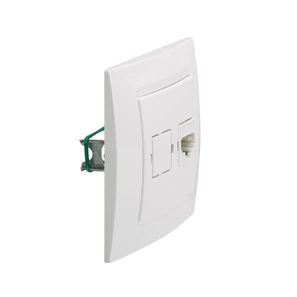 Simon 15 prise téléphonique blanche