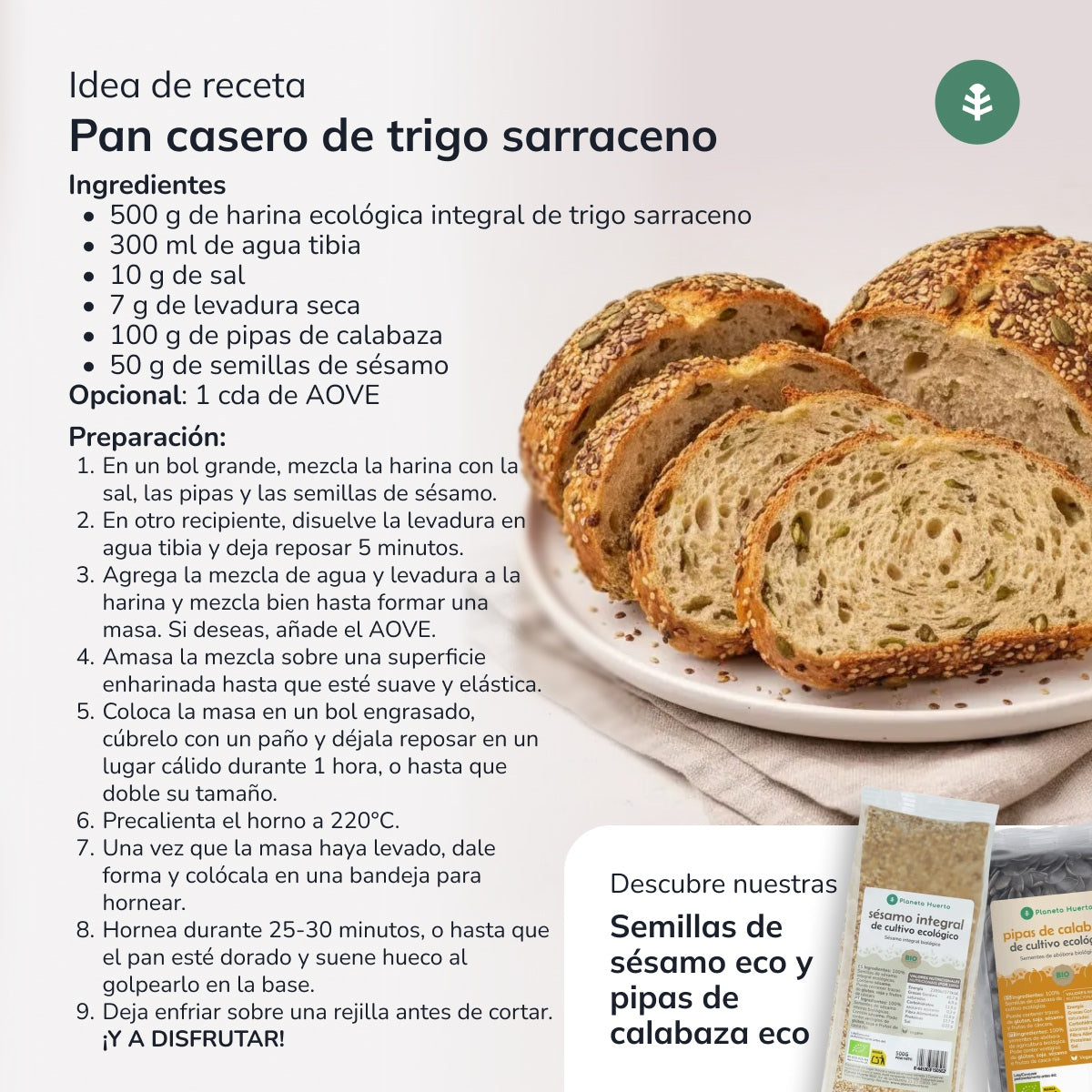 Wholemeal Buckwheat Flour Eco Planeta Huerto 800 g