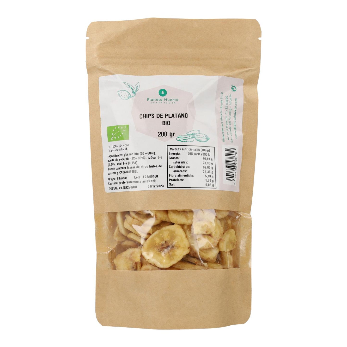 Banana Chips ECO Planeta Huerto 200 g
