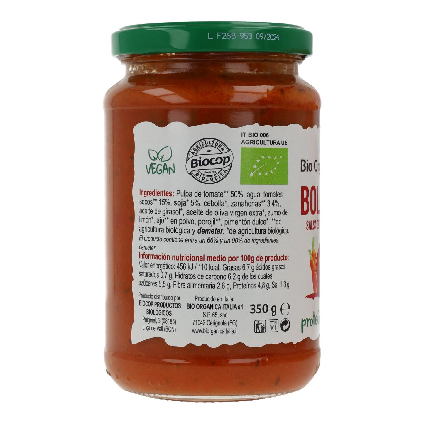 Wegański sos pomidorowy boloński Demeter Organica Italia 350 ml