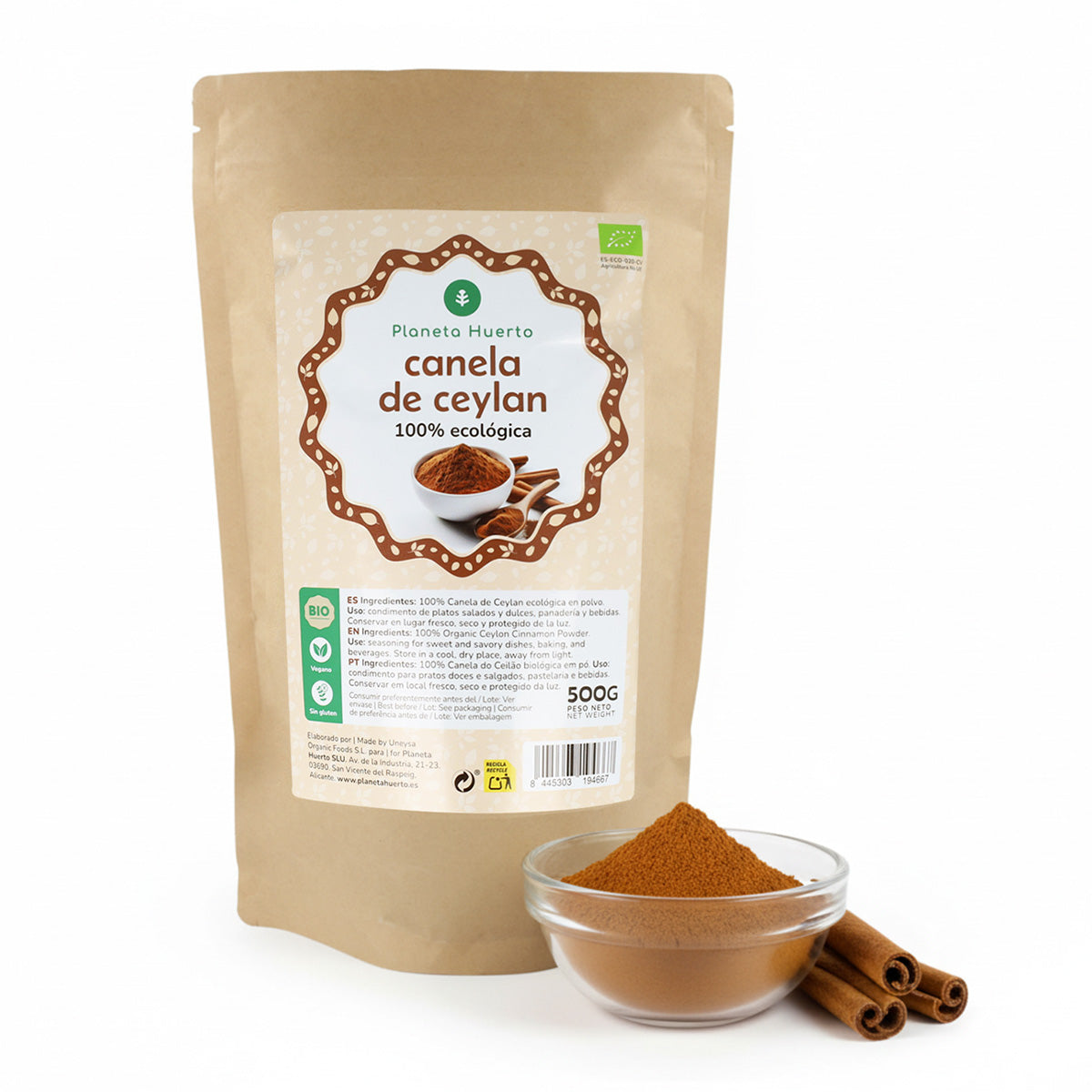 Planeta Huerto organic Ceylon cinnamon powder 500 g