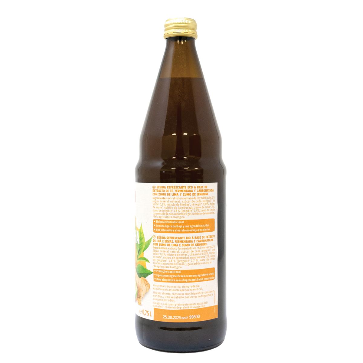 Kombucha citron vert et gingembre BIO Voelkel 750 ml