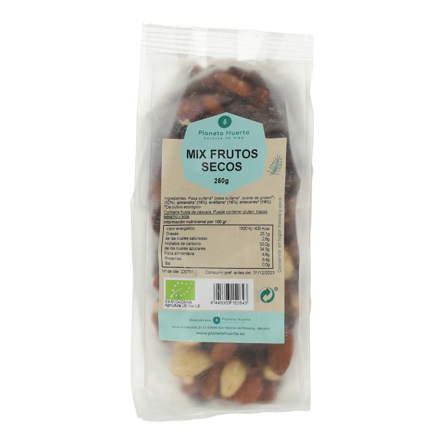 Mélange de fruits secs ECO Planeta Huerto 250 g