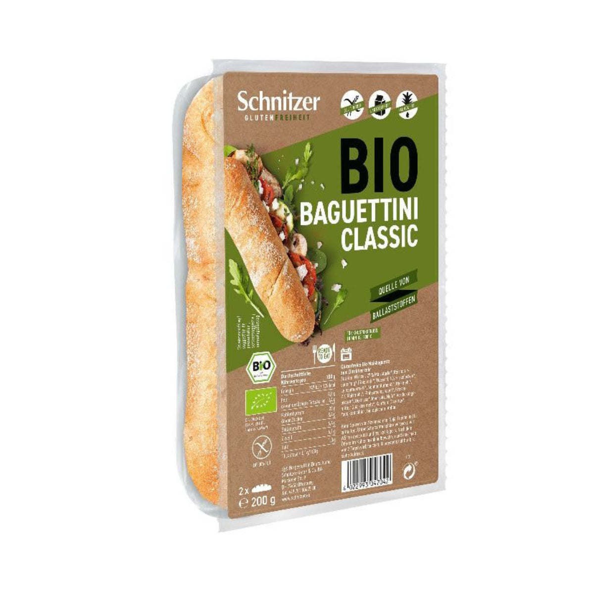 Mini bagietka klasyczna bezglutenowa ekologiczna Schnitzer 200 g