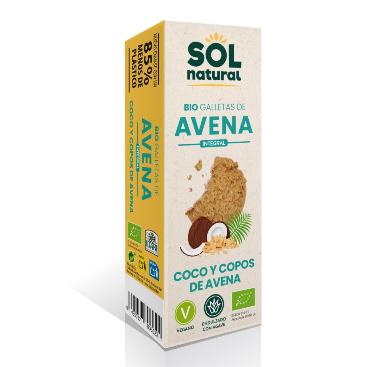 Haferkekse mit Kokos und Bio-Agave Sol Natural 175 g