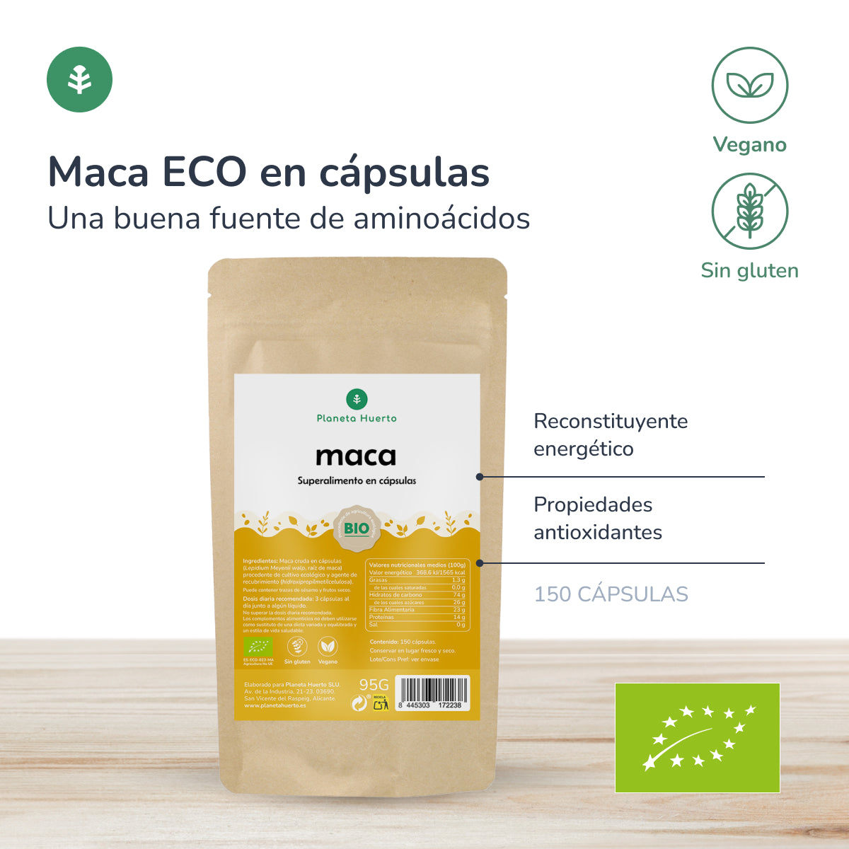 Bio Maca Planeta Huerto 150 Kapseln