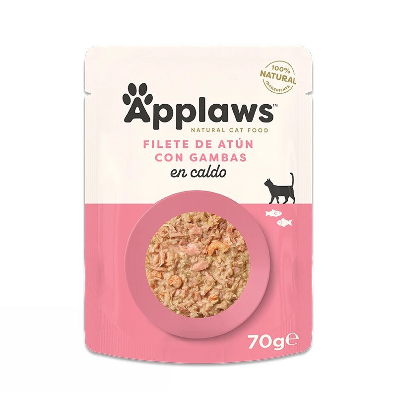Nourriture humide pour chats au thon et crevettes du Pacifique - Applaws 70 g