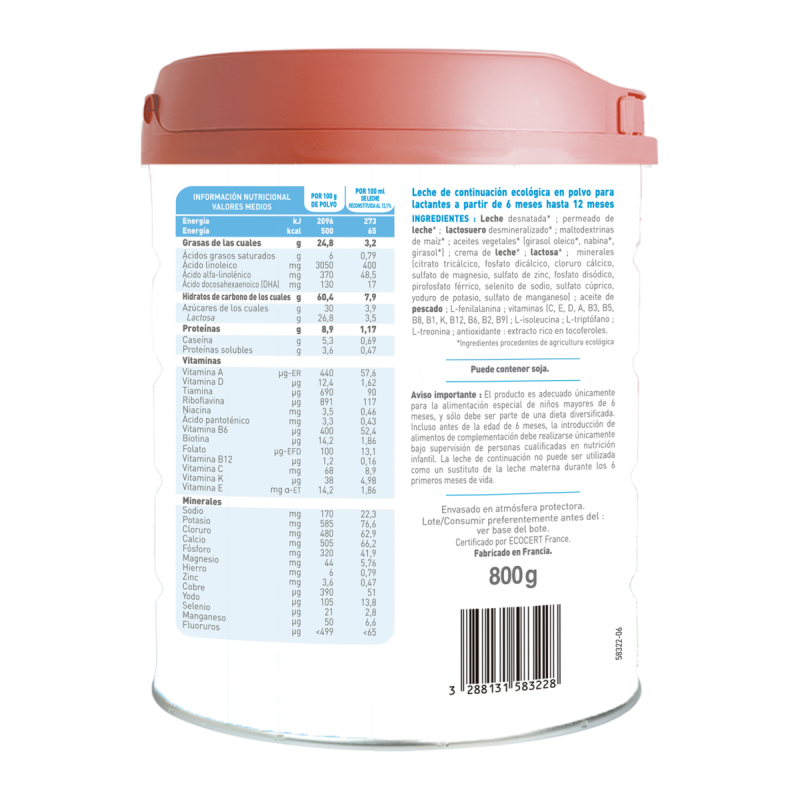 Folgemilch Primea 2 (6 bis 12 Monate) Bio Babybio 800 g