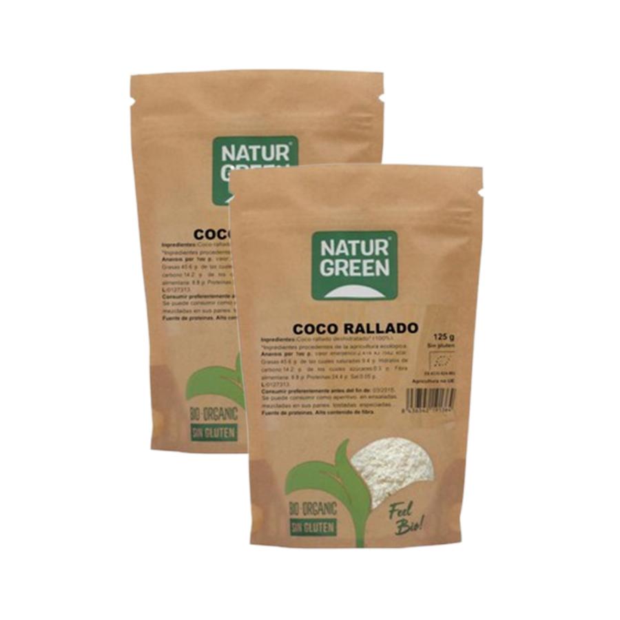 Lot de 2 paquets de noix de coco râpée bio Naturgreen 2 paquets de 125 g