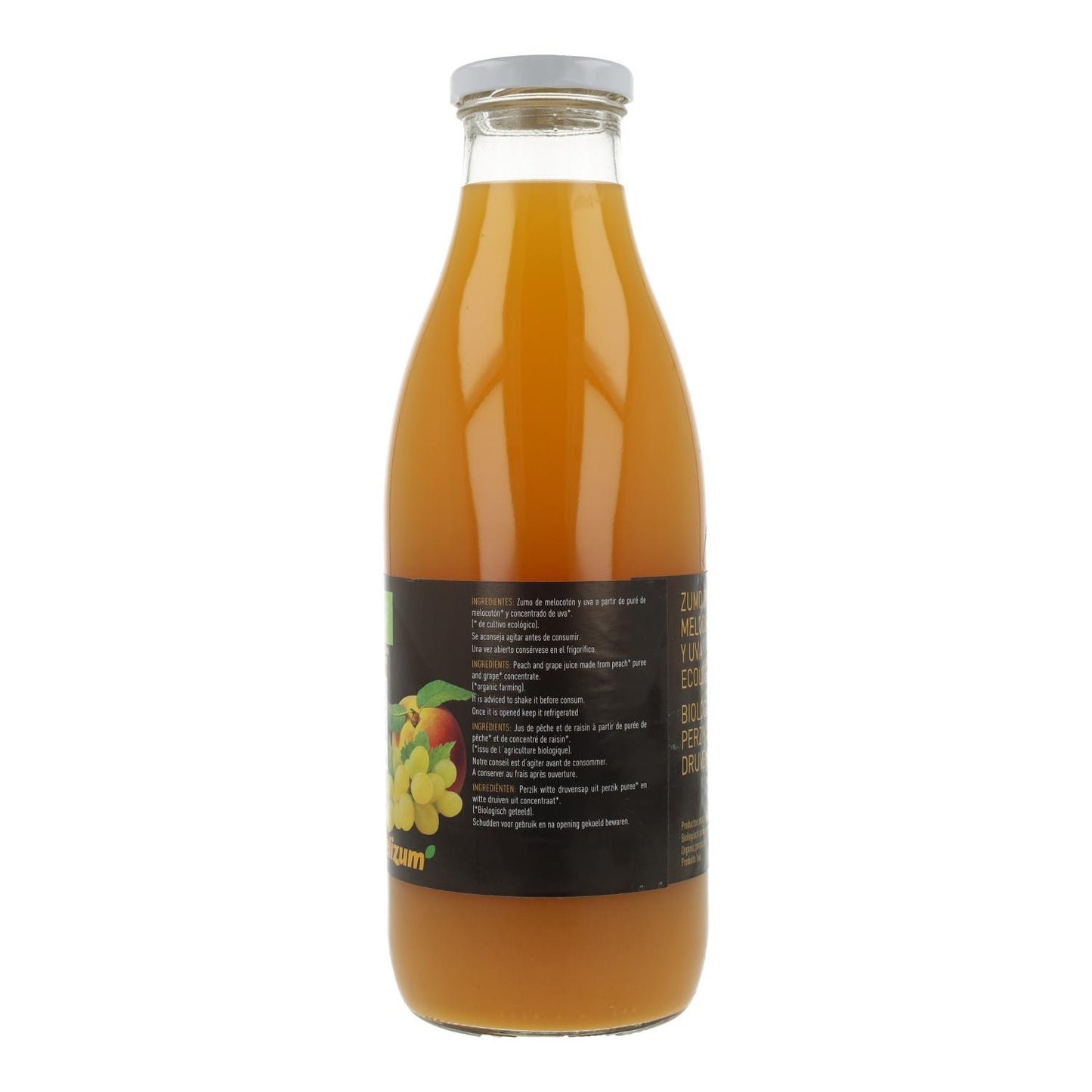 Jus de pêche et de raisin bio Delizum 1L