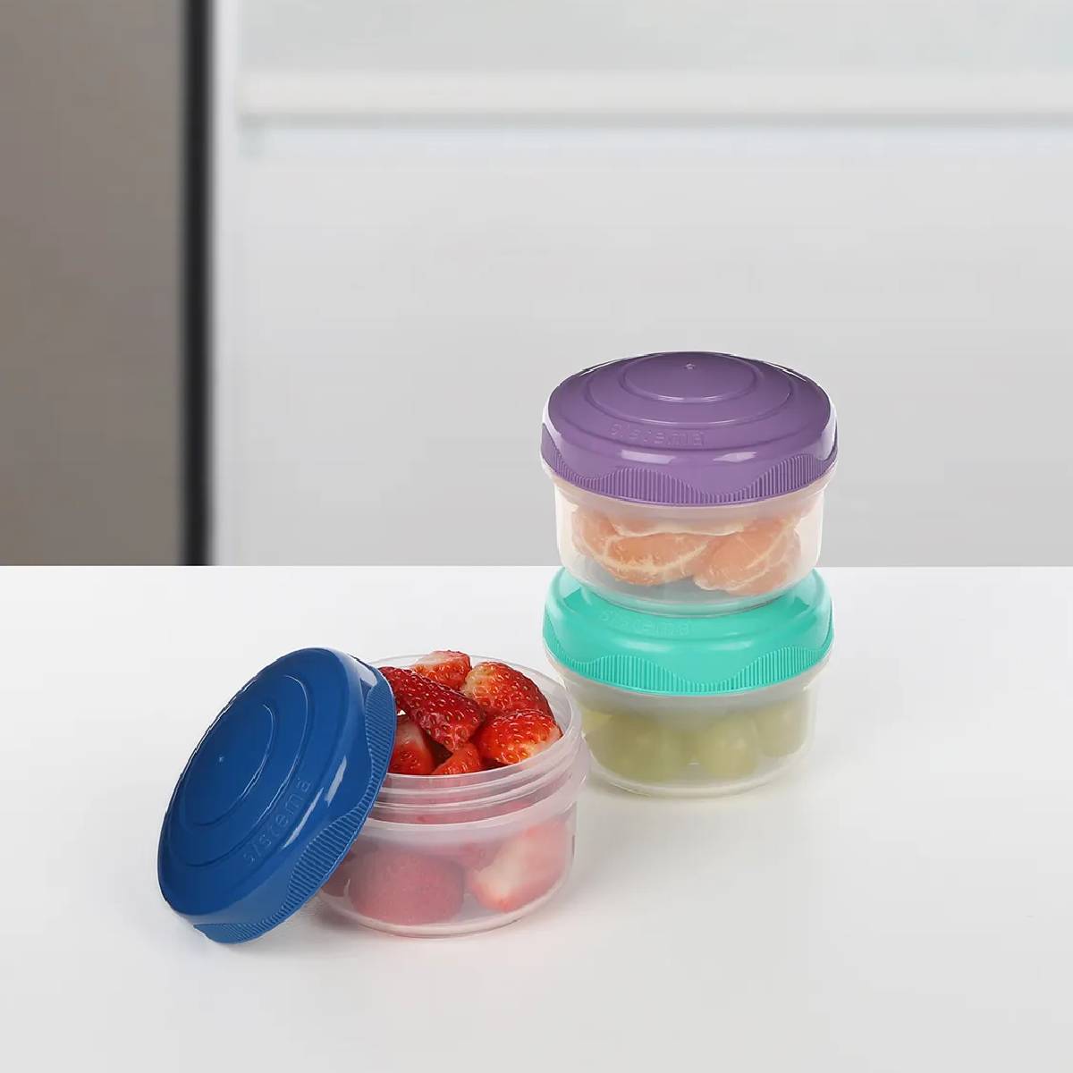 Förpackning med lufttäta behållare Sistema Mini Bites To Go 3x130 ml