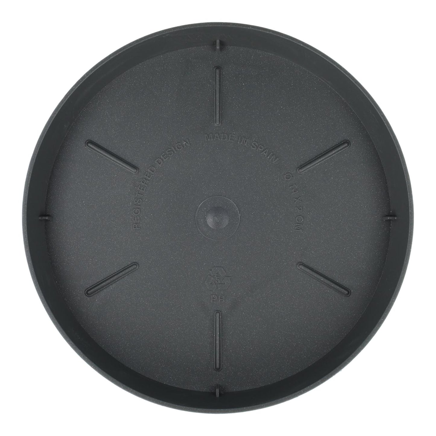 Piatto portavaso Tes color antracite D 14 x 2