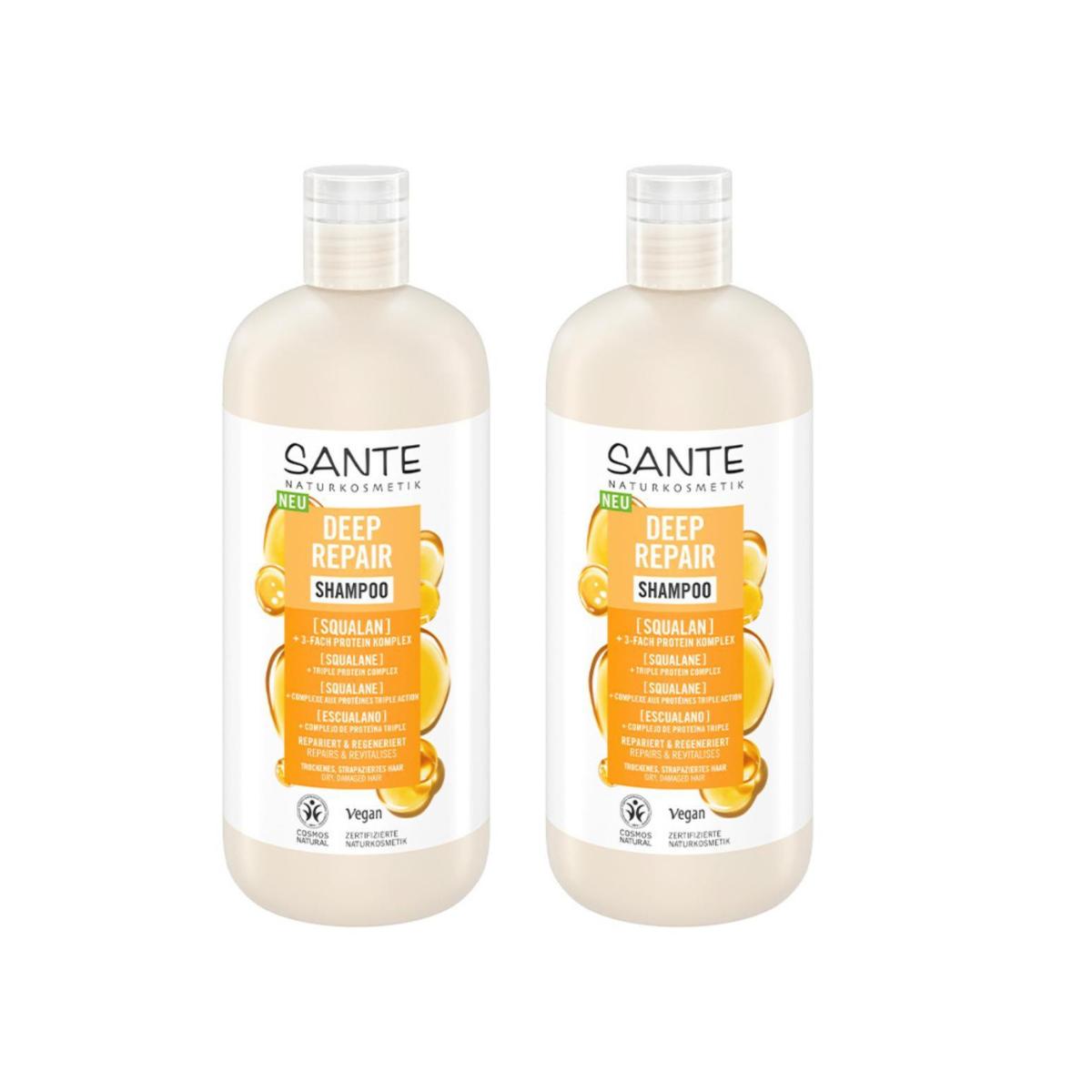 Pakket 2x Sante diep herstellende shampoo met squaleen 500 ml