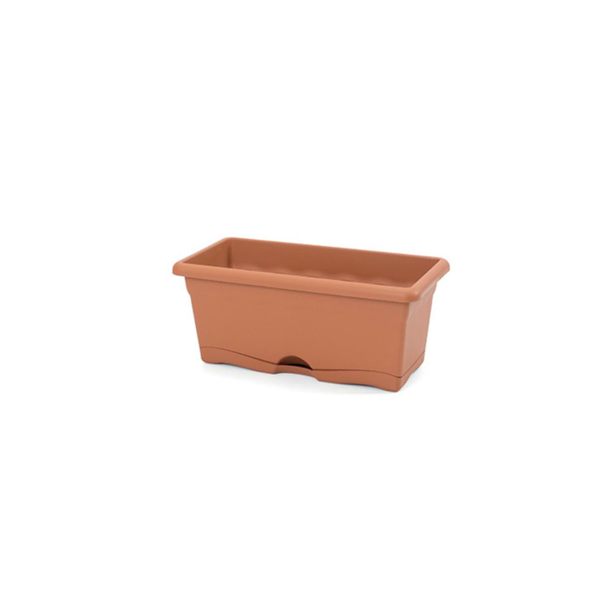 Jardinera con plato integrado terra color terracota 30 x 20 x 16