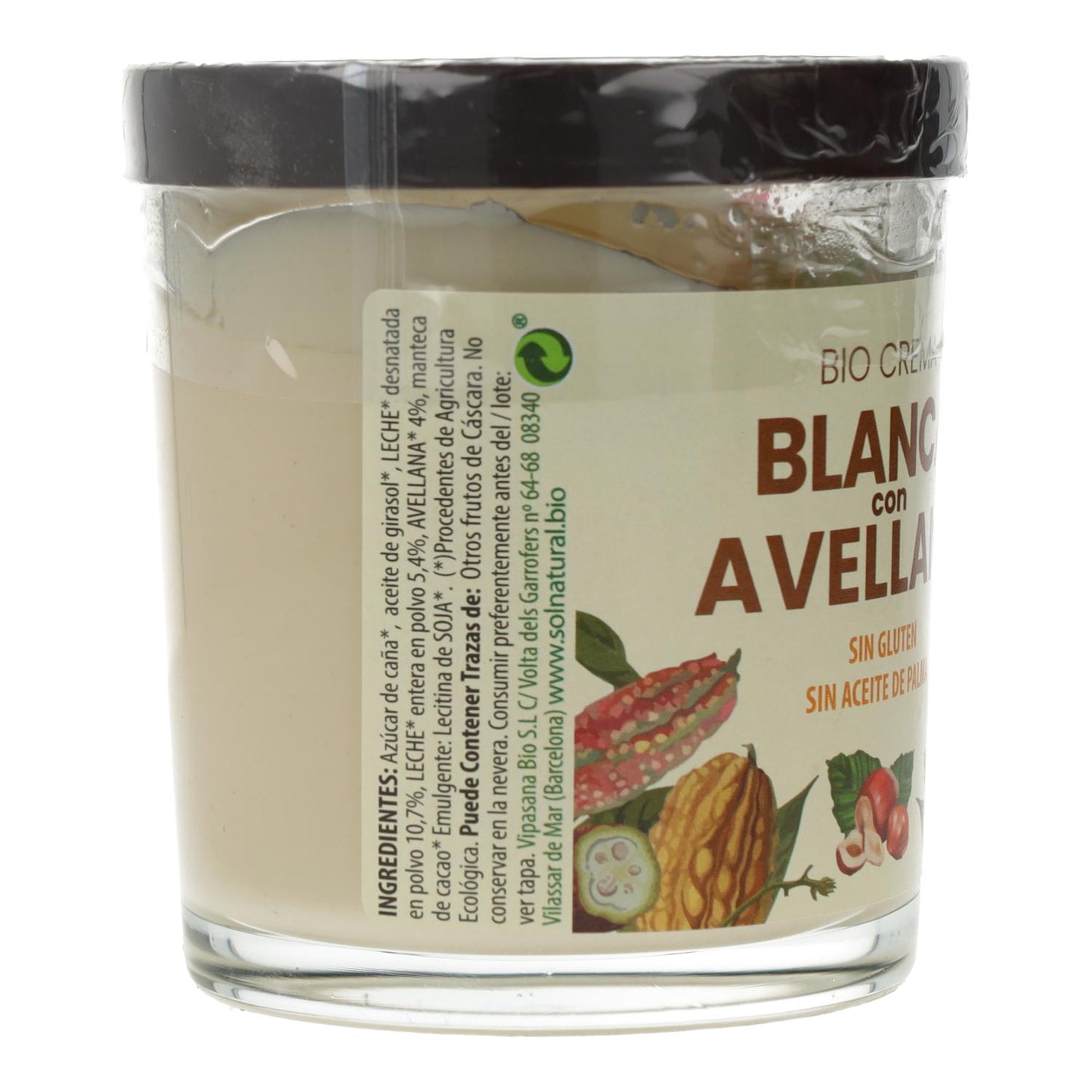 Sol Natural organic white cream with hazelnuts 200 g