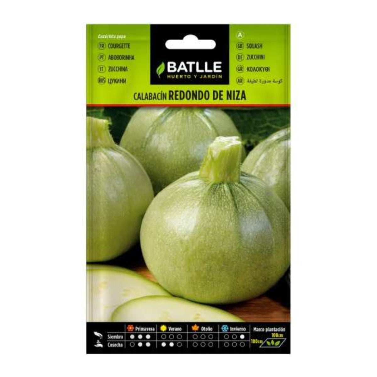 Frön till rund zucchini från Niza Batlle