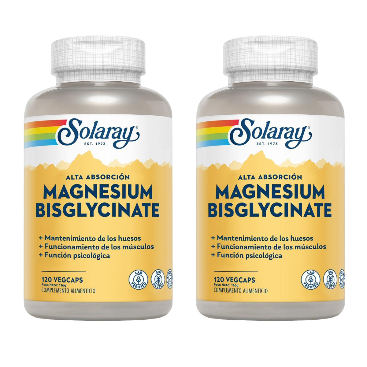 Pack 2x Bisglycinate de magnésium 120 gélules végétales