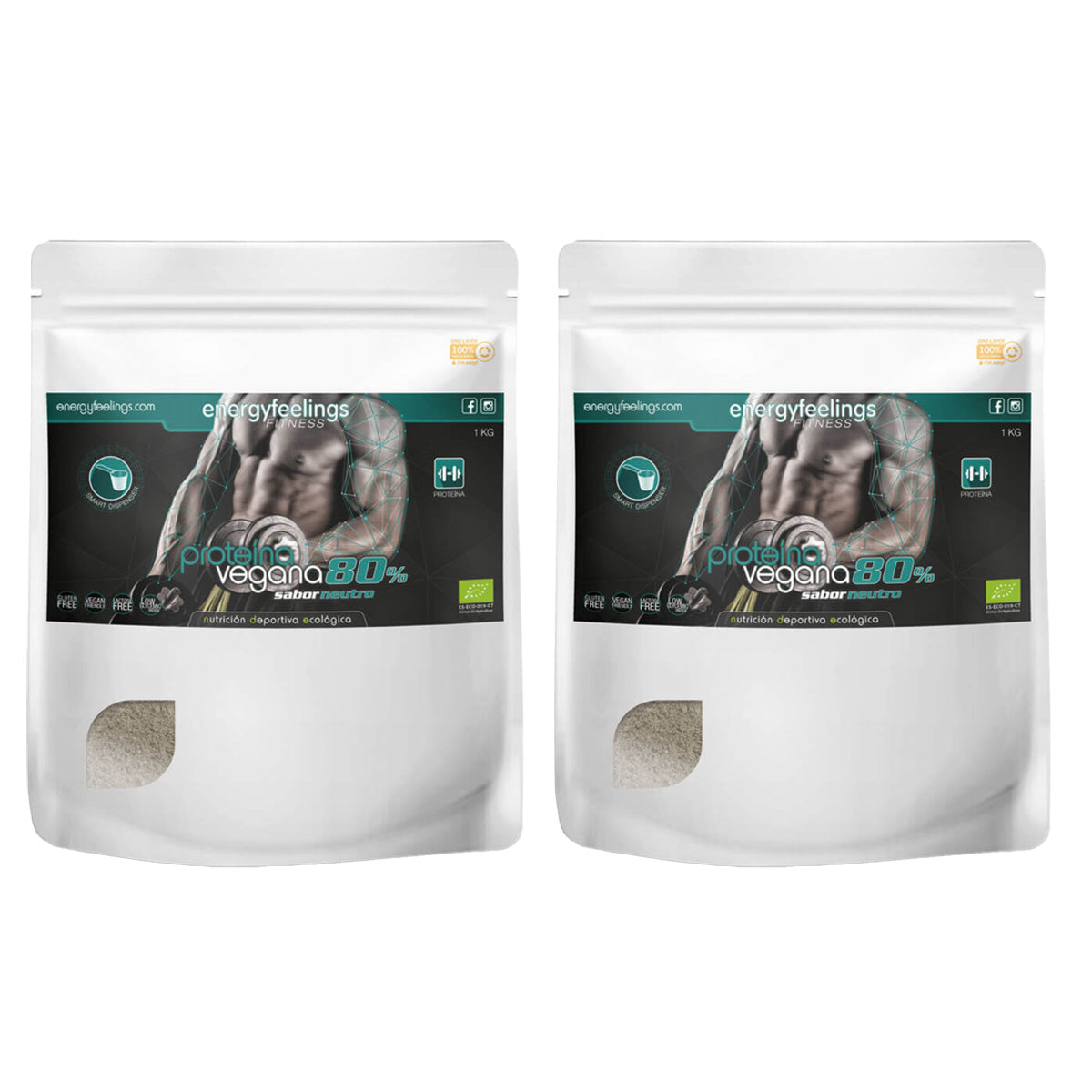 Pakket 2x Aminopower-eiwit 80 % ECO Neutraal Energy Feelings 1 kg